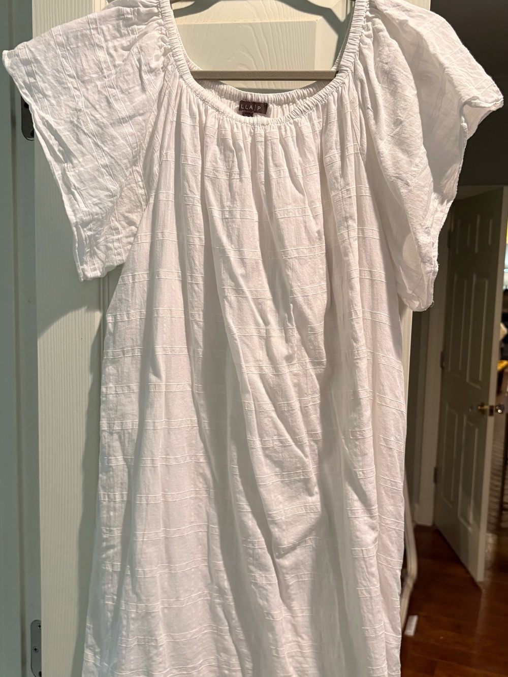 Lilla P White Cotton Peasant Dress